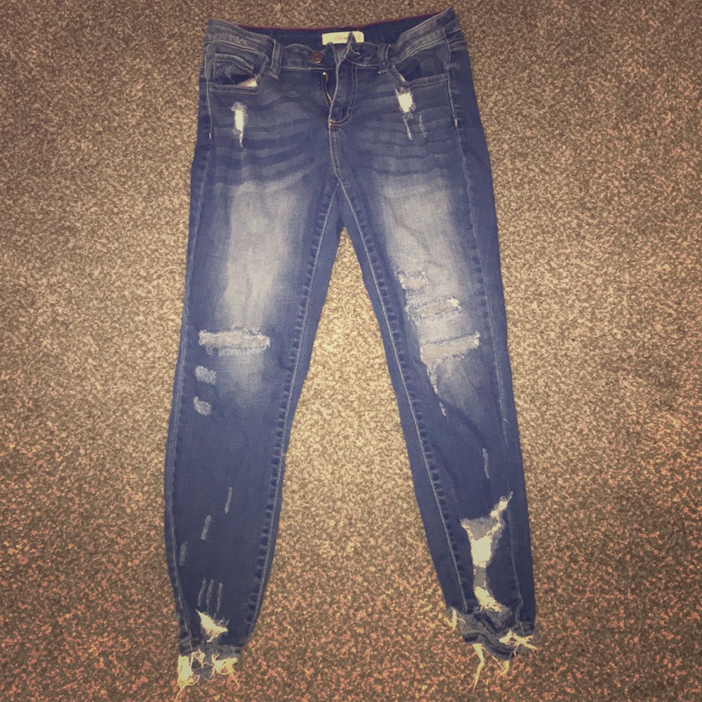 Blue ripped jeans